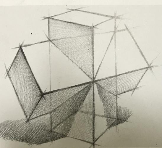 素描几何穿插体·官渡路三维c班 2020.1.15