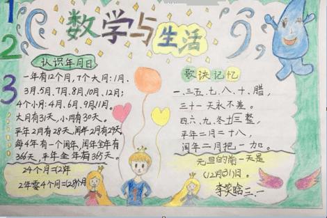 二年级数学与生活手抄报 二年级数学手抄报