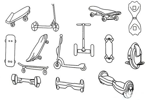 滑板简笔画大全及画法步骤