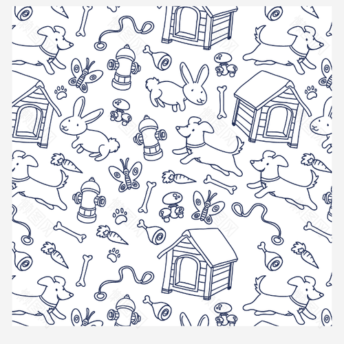 线条小动物纹理
