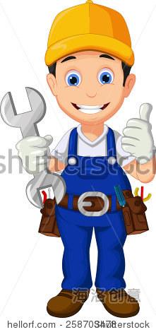 cartoon mechanic thumb up