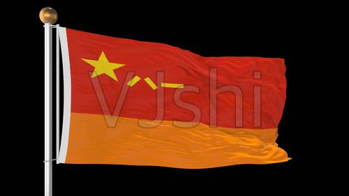 中国人民解放军火箭军军旗无缝循环_3840x2160_高清