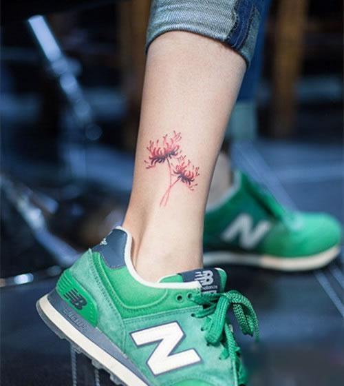 小清新脚踝纹身图案女
