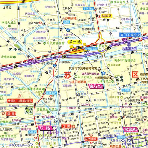 附赠城市地图地图城区常熟张家港昆山市苏州