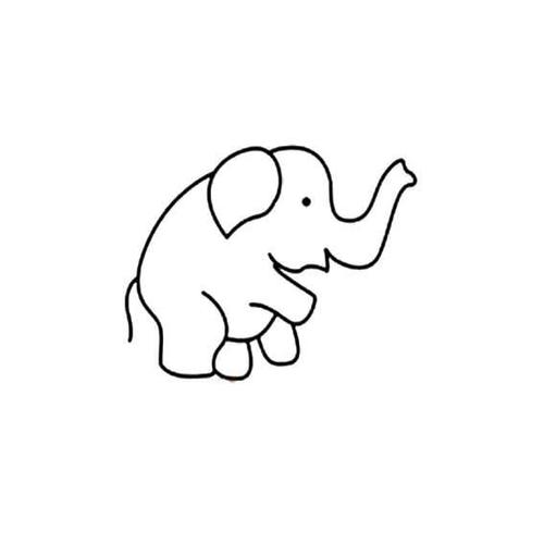 灵性的大象简笔画图片_灵性的大象儿童绘画图集 大象简笔画