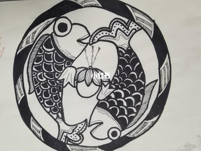 年年有余_线描_文化_绘画