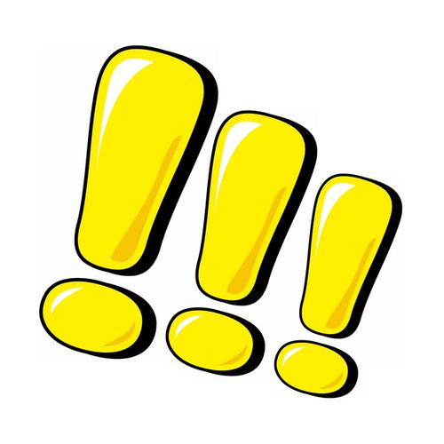 三个黄色卡通感叹号惊叹号902680psd图片免抠素材