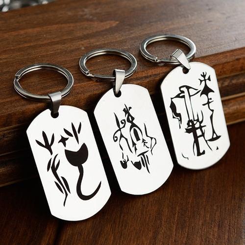 姓挂牌百家姓姓氏姓名钥匙扣名字挂件男生刻字定制金属不锈钢一面模板