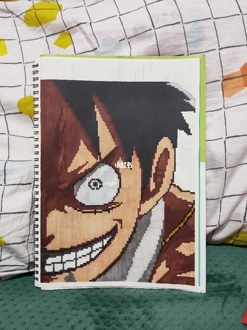 网格画 王路飞_海贼王_手绘_格子_童颜_马克笔_海贼王