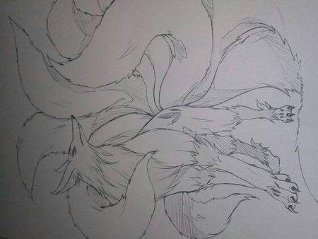 谁有火影忍者九尾的素描图片,求发啊