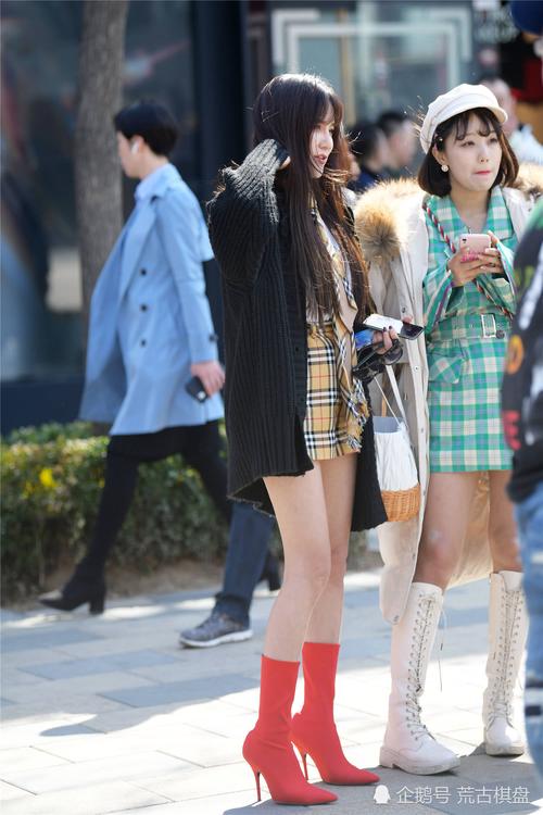 时尚,搭配,街拍,短靴,高跟短靴