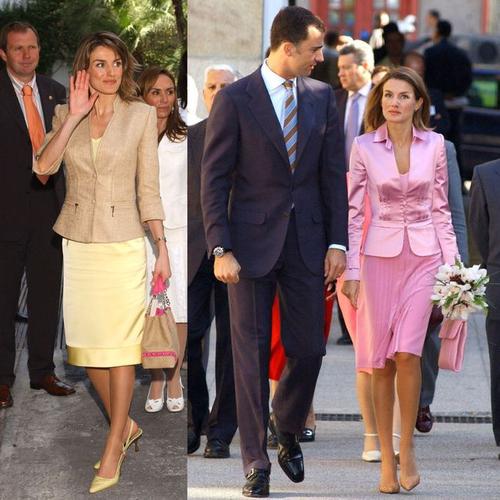 西班牙王后一身黑白配出席活动,喇叭袖夹克配长裤,哪像48岁