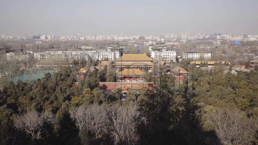 北京景山公园俯瞰4k北京城_3840x2160_高清视频素材下载(编号:6219803