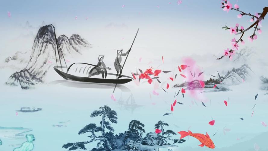 渔舟唱晚背景视频_1920x1080_高清视频素材下载(编号