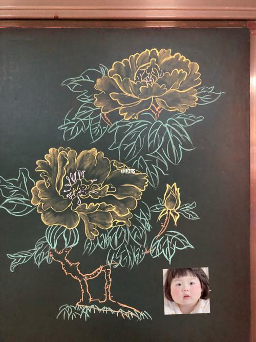 粉笔画 花朵_黑板报_文化_绘画