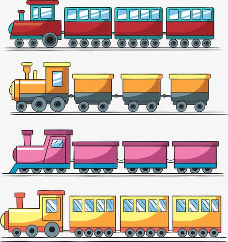 矢量手绘卡通火车