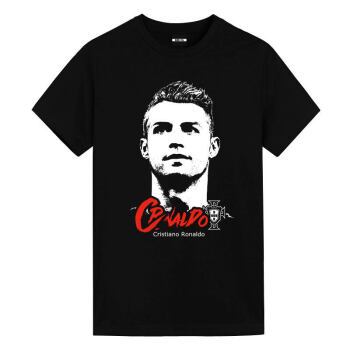 c罗图片头像壁纸 踢球,c罗图片头像壁纸 漫画 c罗cr7世界杯足球衣服内马尔运动纯棉半袖 c罗头像 黑色 175/l