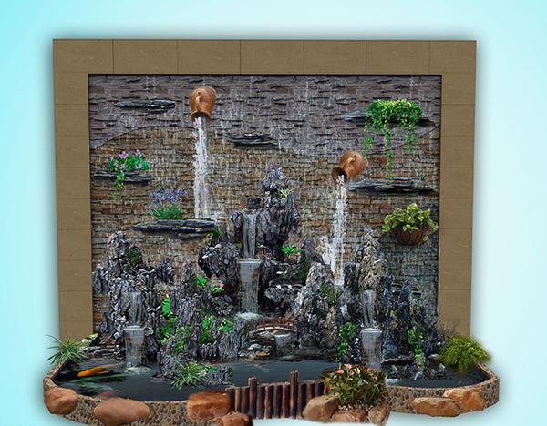 室内假山流水效果图