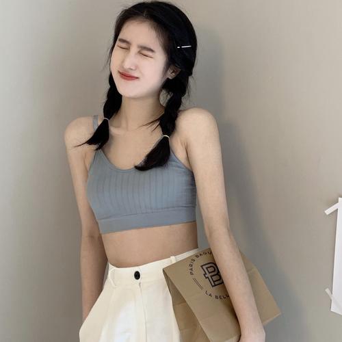 婕秘内衣女无钢圈美背文胸小胸聚拢运动吊带背心胸罩少女学生高中抹胸