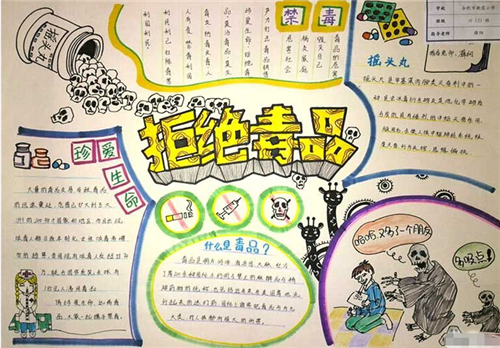 简单画禁毒手抄报图片大全