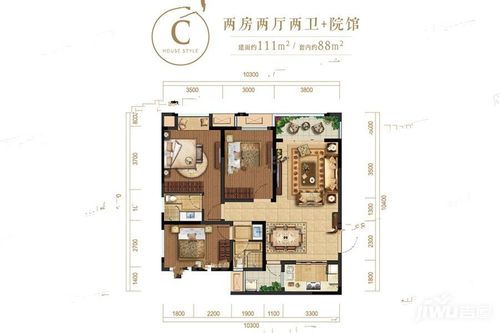 中国摩春藤里高层c户型