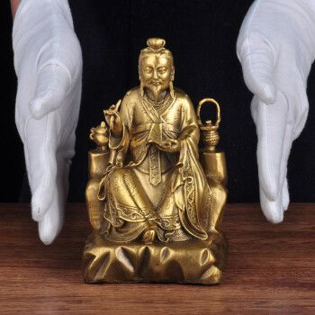 黄铜药王菩萨摆件药王神相神像孙思邈雕像医圣装饰中医药店居家供奉
