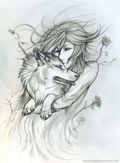 一组关于狼的手绘作品 - 插画图片_插画师_插画壁纸_场景插画_yidodo.