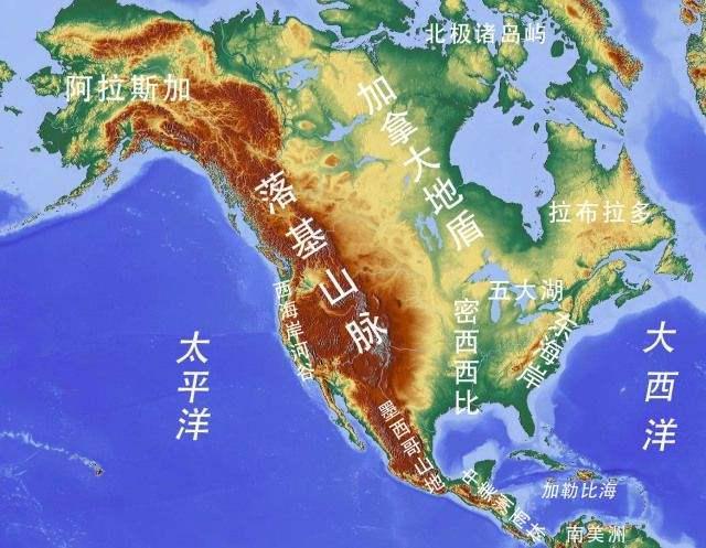 5,加拿大地形图. (加