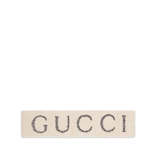 guccilogo标志,gucci标志logo图片 【包税】gucci/古驰 女士白色弹性面料gucci标志图案发带4918203g133