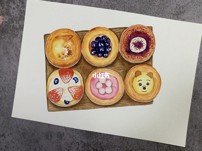 水彩画_手绘_蛋挞_美食_绘画_临摹_水彩手绘_文化_绘画