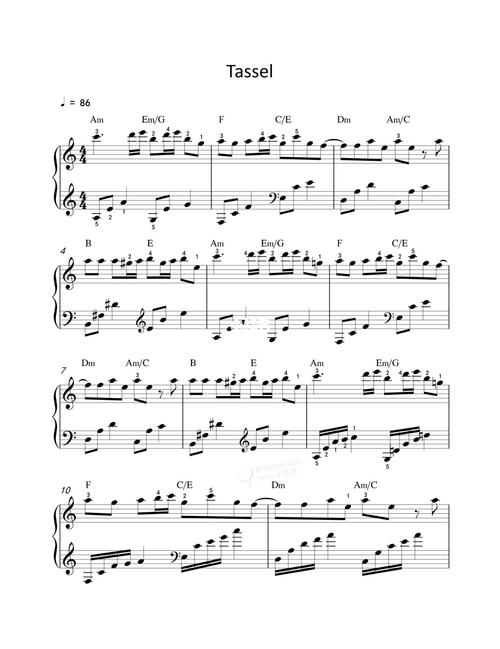 《tassel》完整谱_钢琴谱_娱乐_音乐