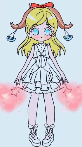 手绘画古装公主卡通星座古风系列可爱天秤座