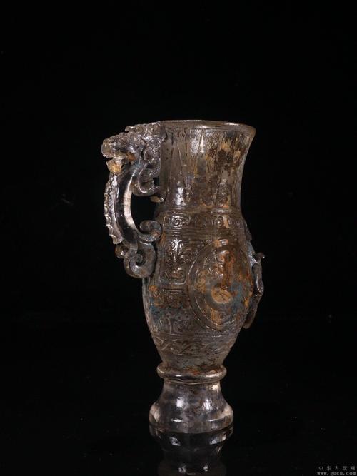 【战汉时期老琉璃『螭龙』杯】