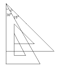 怎么用三角尺画15度的角,要图