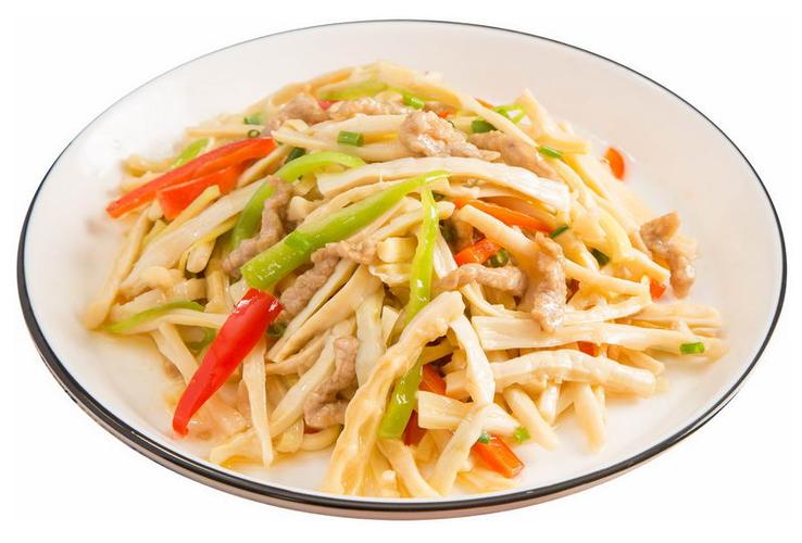 一盘竹笋炒肉丝美味家常菜美食8503856png图片免抠素材