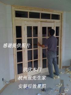 推拉门移门吊门谷仓门木门商铺隔断大门原木实木门门面房对开大门