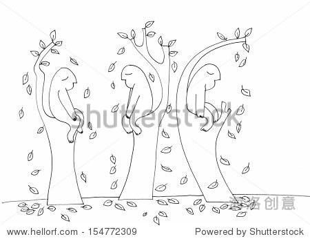 幼儿简笔画落叶的树