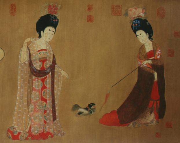 《簪花仕女图》局部