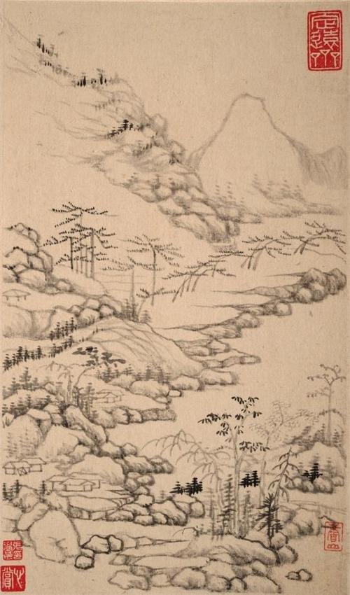 明代画家介绍——恽向山水小品