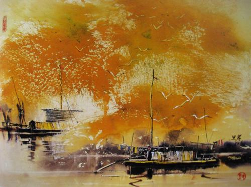 微山湖秋色 49×36cm - 封思孝水彩画 - 相册 - 伊凡美术馆 - 雅昌