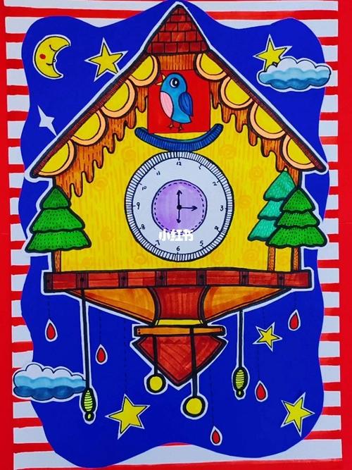 《布谷鸟钟》_儿童画_睿智宝贝幼儿园攻略_幼儿园_绘画_创意美术_马克