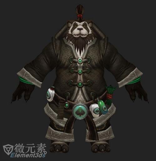 【新提醒】暴雪官方熊猫人模型-独立角色-微元素element3ds - powered