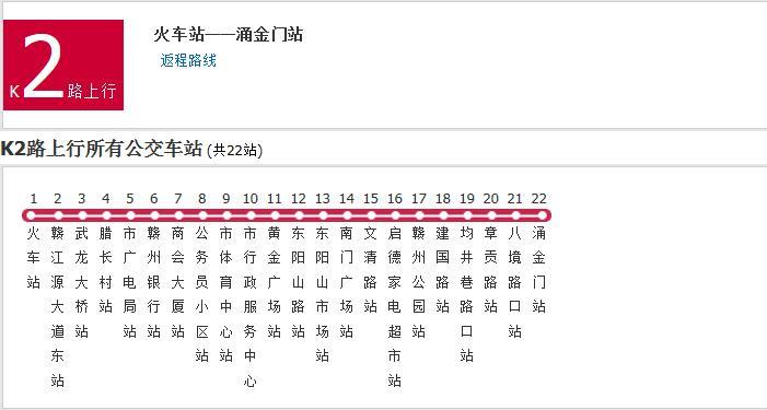 赣州公交k2路是赣州市的公交线路,隶属于赣州公共交通总公司.