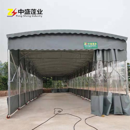 东莞户外悬空电动棚移动推拉蓬篮球场雨篷活动仓库棚伸缩推拉雨棚