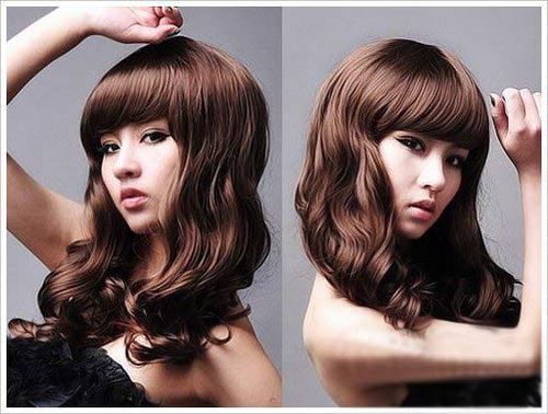 时尚中长卷发梨花头 恬静的中长发