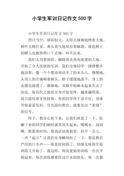 小学生军训日记作文500字.docx