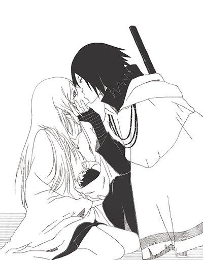 火影忍者佐助小樱秀恩爱手绘分享