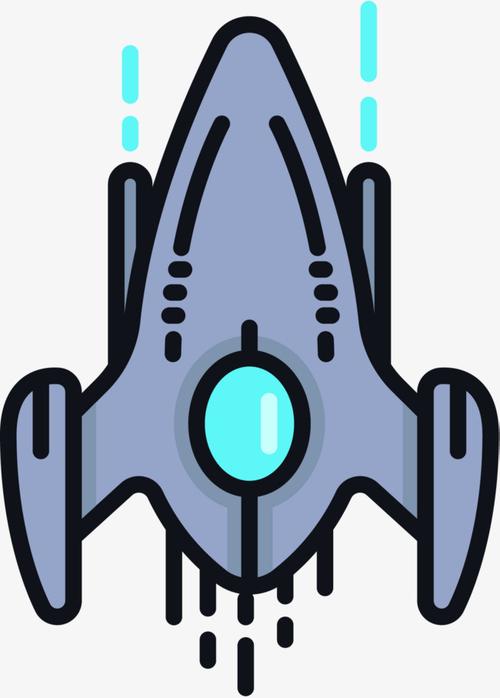 宇宙飞船灰色卡通宇宙飞船