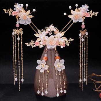 漂亮小女孩喜欢的汉服发簪子古装发饰女儿童头饰古风发插流苏发钗全套