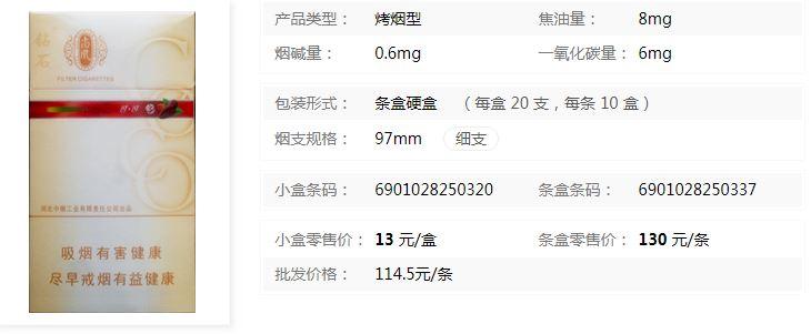 钻石尚风可可零售价多少钻石尚风可可香烟价格查询一览